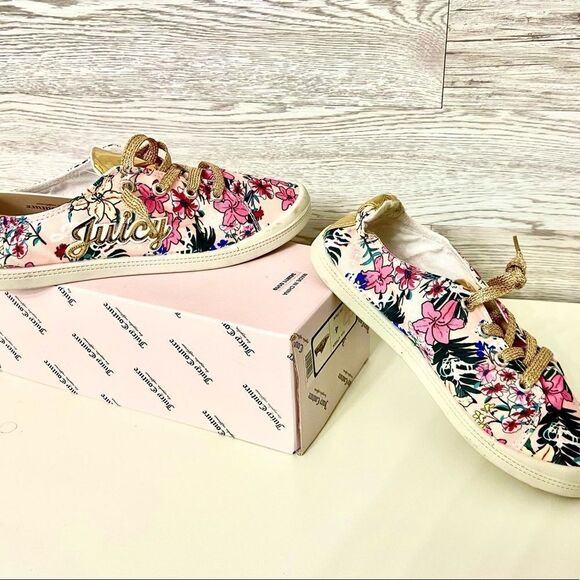 Juicy Couture Other - NEW Juicy Couture Girls Floral Sneaker Shoes 4M